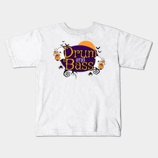 DRUM AND BASS - Trick Or Beat Ghosts (orange/purple) Kids T-Shirt